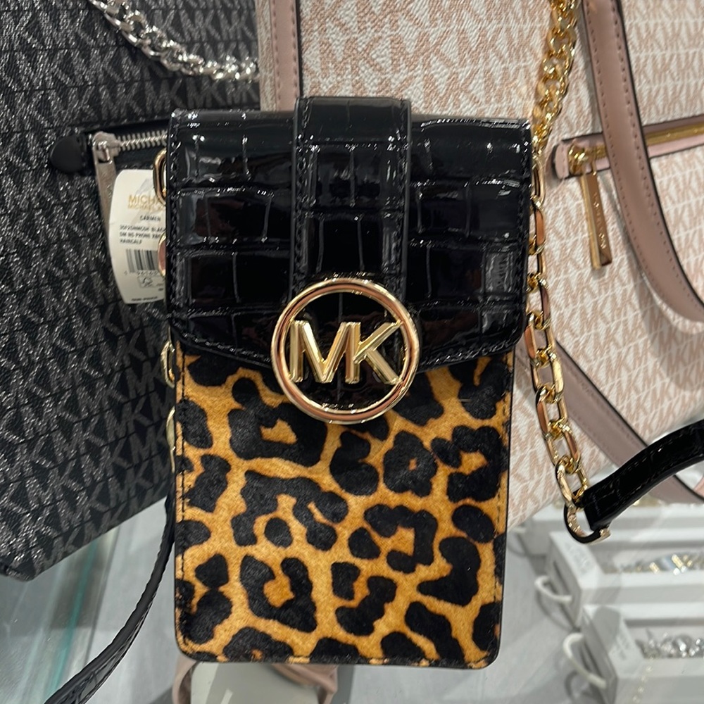 Michael Kors Carmen Small NS Phone XBODY HairCalf 
Black Multi